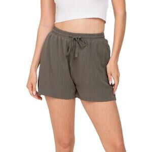 Universal Thread Shorts with Pockets and Drawstring, Olive Green Size S